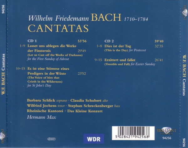 Wilhelm Friedemann Bach - Rheinische Kantorei • Das Kleine Konzert, Hermann Max : Cantatas (2xCD)