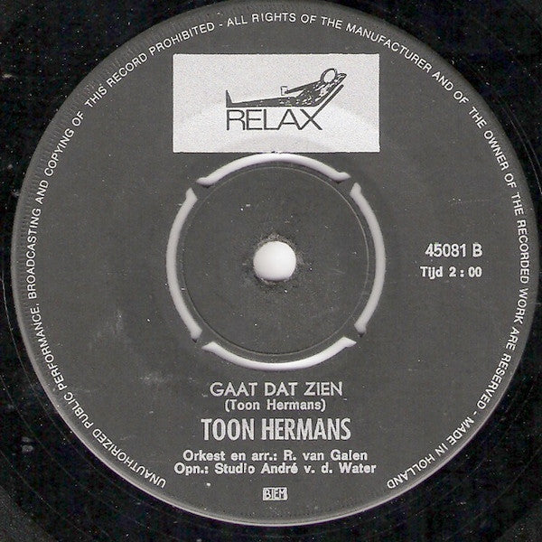 Toon Hermans : Mien, Waar Is Mijn Feestneus (7", Single, 4-P)