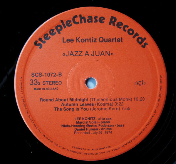 The Lee Konitz Quartet : Jazz À Juan (LP, Album)