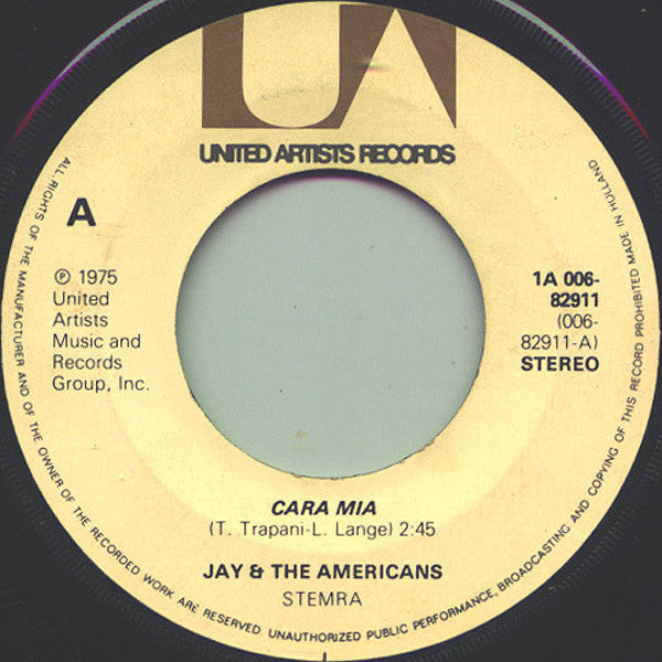 Jay & The Americans : Cara Mia (7", Single)
