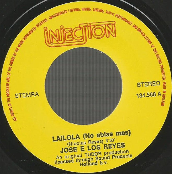 José E Los Reyes : Lailola (No Ablas Mas) (7", Single)