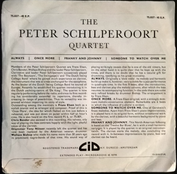 The Peter Schilperoort Quartet : PS 4 (7", EP)