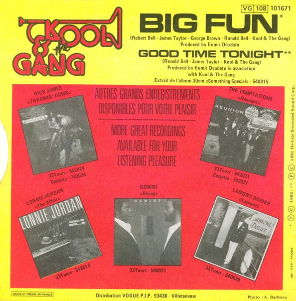 Kool & The Gang : Big Fun (7", Single)