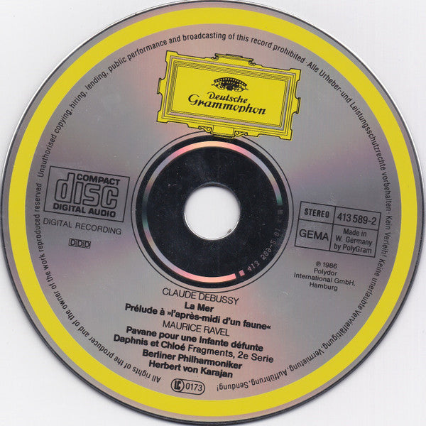 Claude Debussy • Maurice Ravel • Berliner Philharmoniker • Herbert von Karajan : La Mer • Prélude À L'Après-midi D'Un Faune • Daphnis Et Chloé Suite No.2 • Pavane (CD, Album)
