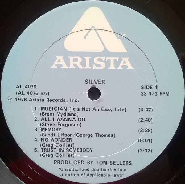 Silver (10) : Silver (LP, Album, Pla)