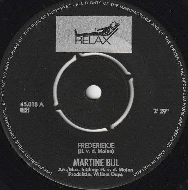 Martine Bijl : Frederiekje / Het Einde Van De 6e Dag (7", Single, Mono)