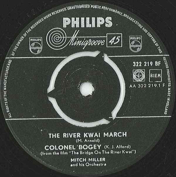 Mitch Miller And His Orchestra And Chorus : The Bridge On The River Kwai (7", Single, Mono)