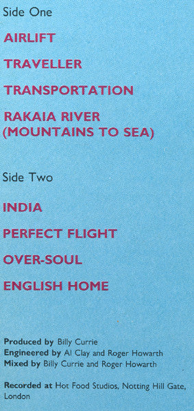 Billy Currie With Guest Steve Howe : Transportation (LP, Album)