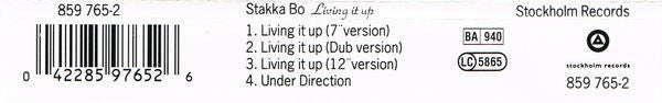 Stakka Bo : Living It Up (CD, Maxi)