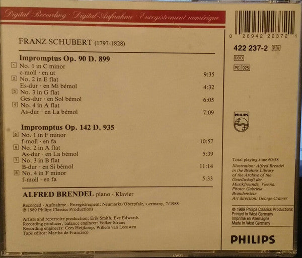 Franz Schubert, Alfred Brendel : Impromptus Op. 90 & Op. 142 (CD, Album)