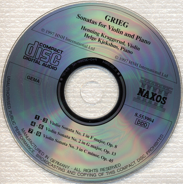 Edvard Grieg - Henning Kraggerud, Helge Kjekshus : Violin Sonatas Nos. 1-3 (CD, Album)