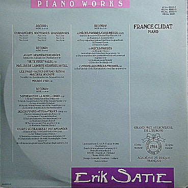 Erik Satie / France Clidat : Piano Works Vol. I (2xLP, Album)