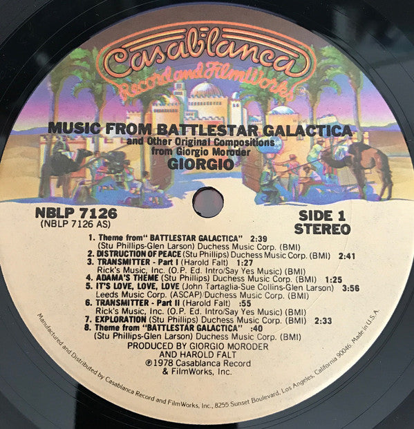 Giorgio Moroder : Music From "Battlestar Galactica" And Other Original Compositions (LP, Album, P/Mixed)