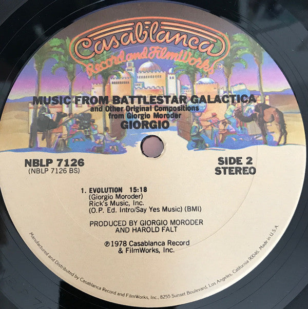 Giorgio Moroder : Music From "Battlestar Galactica" And Other Original Compositions (LP, Album, P/Mixed)