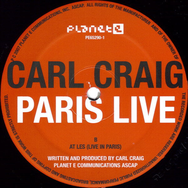 Carl Craig : Paris Live (12")