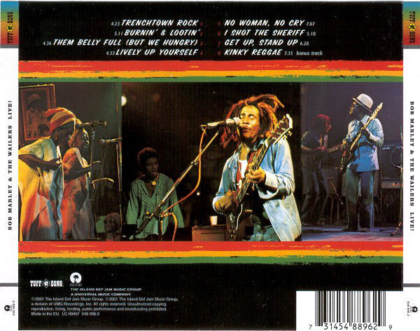 Bob Marley & The Wailers : Live! (CD, Album, RE, RM, RP)