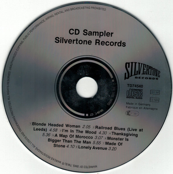 Various : CD Sampler - Silvertone Records (CD, Comp, Smplr)