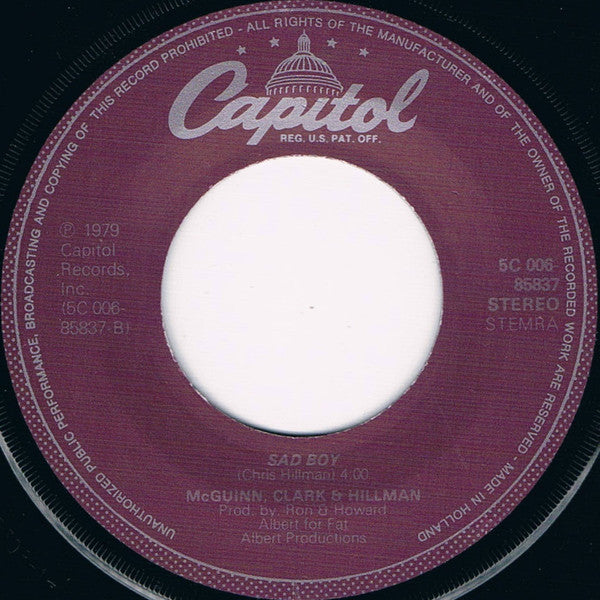 McGuinn, Clark & Hillman : Don't You Write Her Off (7", Single)