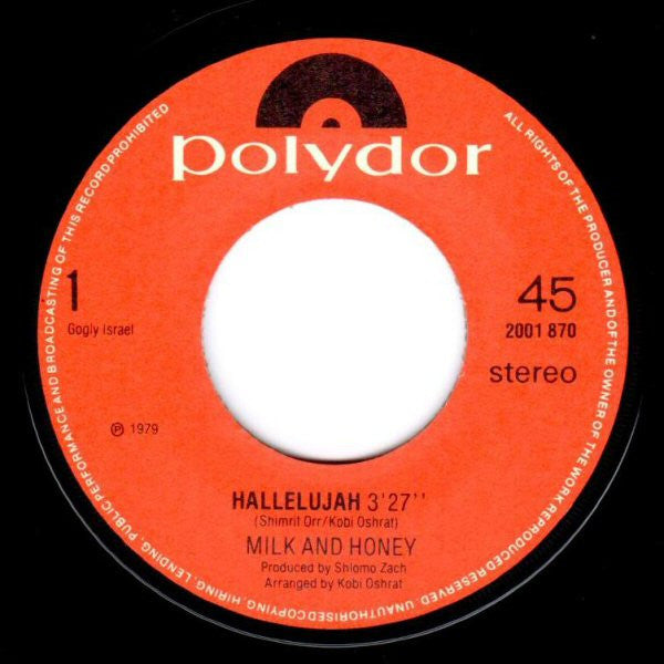 Milk And Honey : Hallelujah (7")