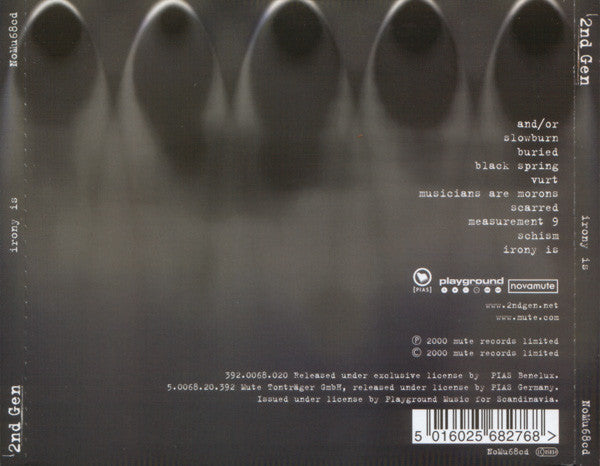 2nd Gen : Irony Is (CD, Album)