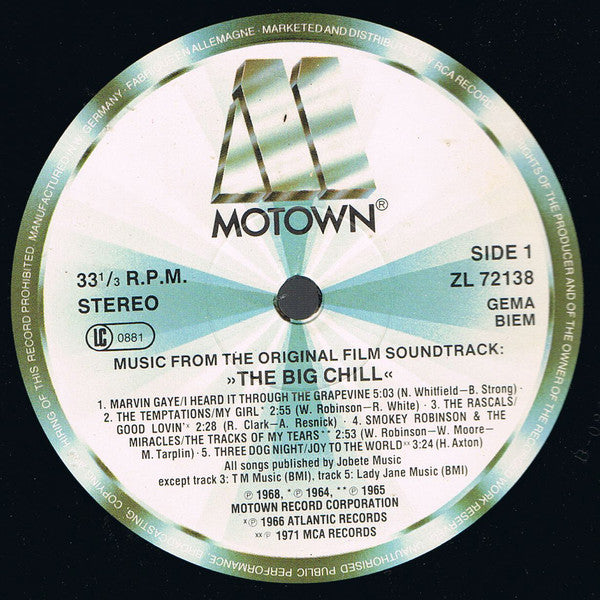 Various : The Big Chill (Original Motion Picture Soundtrack) (LP, Comp, RE)