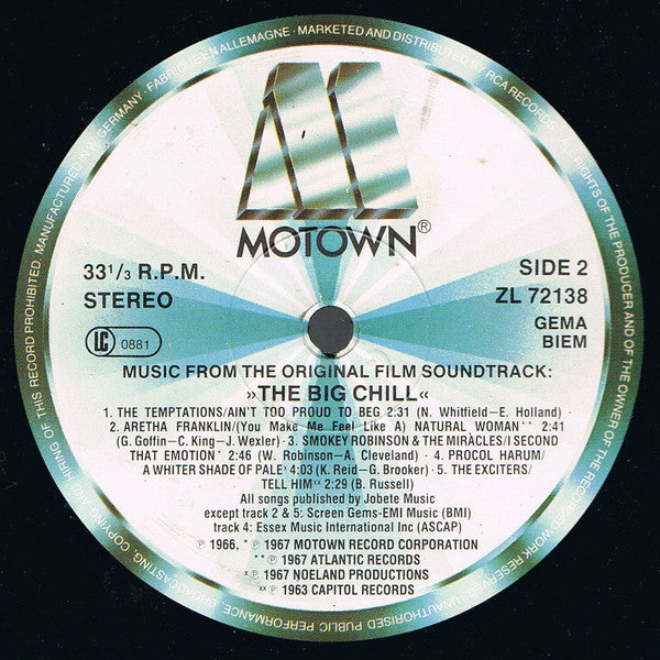 Various : The Big Chill (Original Motion Picture Soundtrack) (LP, Comp, RE)