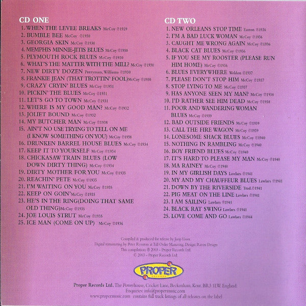 Memphis Minnie : Me And My Chauffeur (2xCD, Comp, RM, Car)