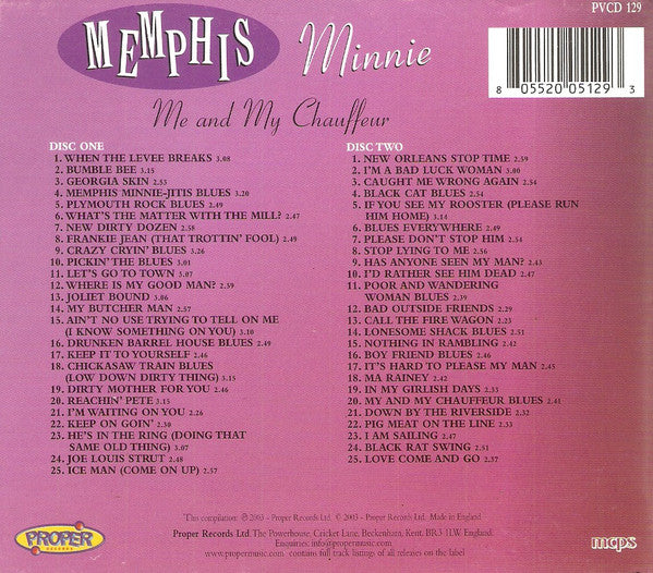 Memphis Minnie : Me And My Chauffeur (2xCD, Comp, RM, Car)