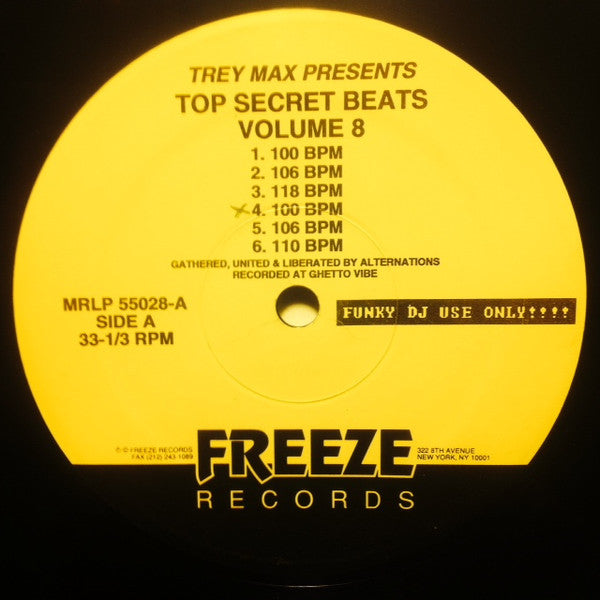 Trey Max : Top Secret Beats Volume 8 (LP)