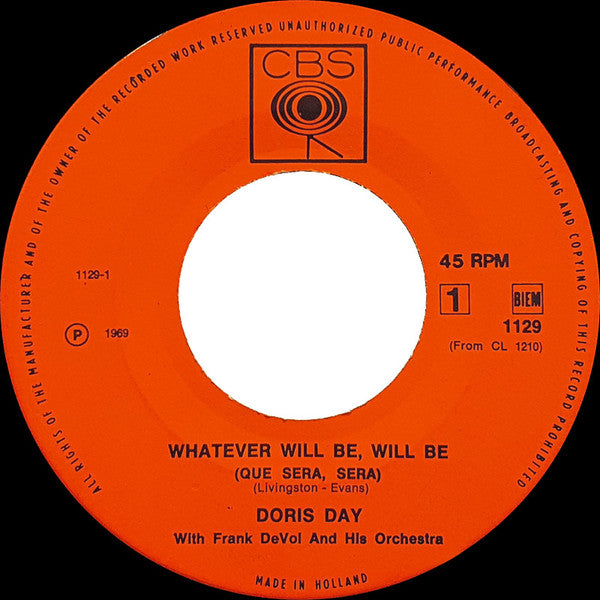 Doris Day : Whatever Will Be, Will Be (Que Sera, Sera)  / Secret Love (7", Single, RE)