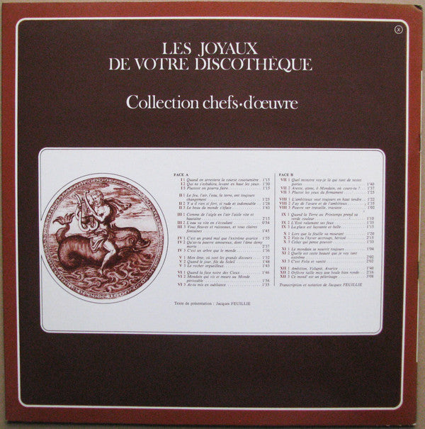 Claude Le Jeune - Ensemble Jacques Feuillie : Les Octonaires De La Vanité Et Inconstance Du Monde (LP, Album)