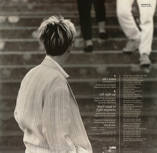 Howard Jones : All I Want (Extended Version) (12", Single)