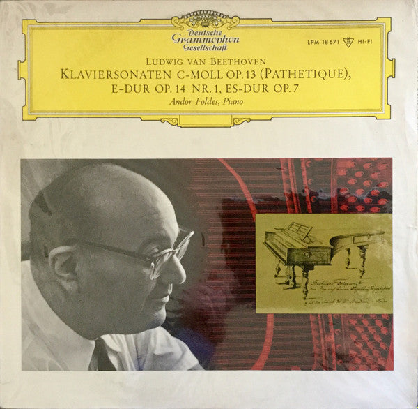 Andor Foldes : Ludwig Van Beethoven Klaviersonaten C-moll Op.13 (Pathetique), E-dur Op.14 Nr.1, Es-dur Op.7 (LP, Mono)