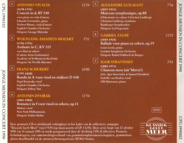 Various : Jonge Mensen In Concert (CD, Comp)