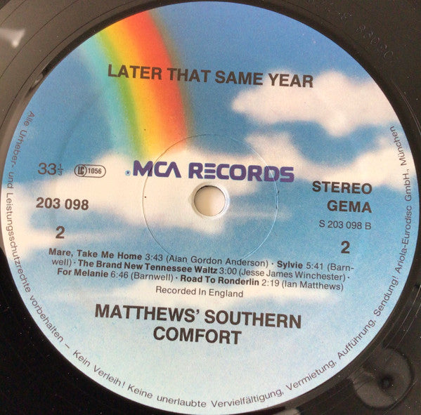 Matthews Southern Comfort* : Later That Same Year (LP, Album, RE)