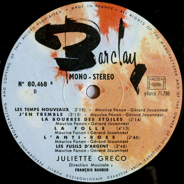 Juliette Gréco : Juliette Greco (LP, Album)