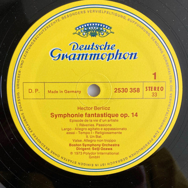 Hector Berlioz - Boston Symphony Orchestra, Seiji Ozawa : Symphonie Fantastique Op. 14 - Episode De La Vie D'un Artiste (LP, Gat)