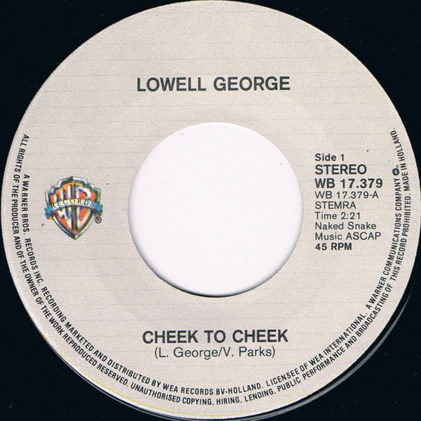 Lowell George : Cheek To Cheek / Honest Man (7", Single)