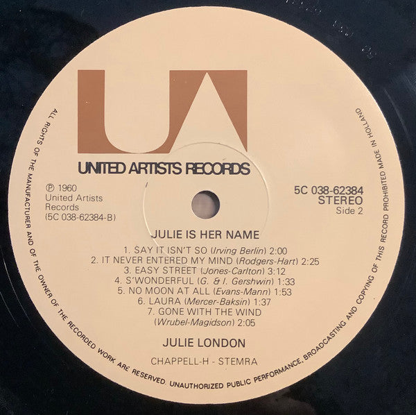 Julie London : Julie Is Her Name (LP, Album)