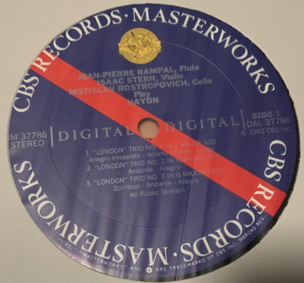 Joseph Haydn, Jean-Pierre Rampal, Isaac Stern, Mstislav Rostropovich : Trios / Divertissements (LP, Album)